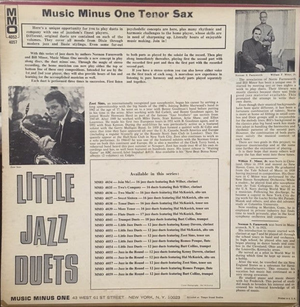 Zoot Sims - 2x4 Jazz Duets in the Round: Music Minus One Tenor Sax(...