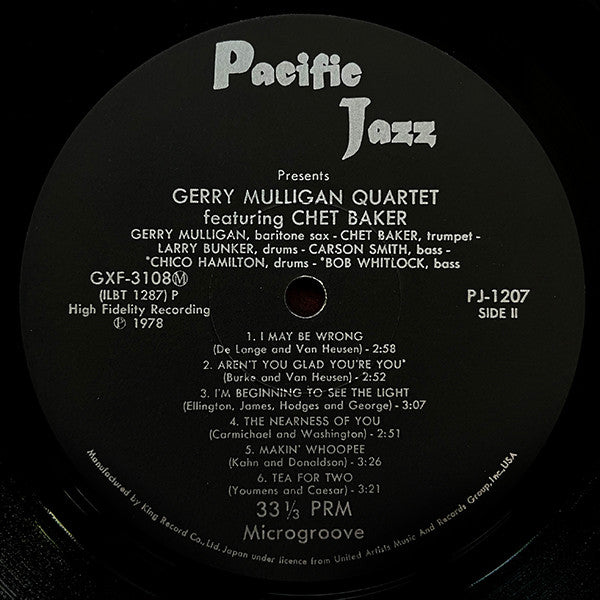 Gerry Mulligan Quartet - Gerry Mulligan Quartet(LP, Album, Mono)