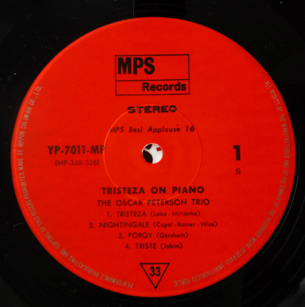 The Oscar Peterson Trio - Tristeza On Piano (LP, Album)
