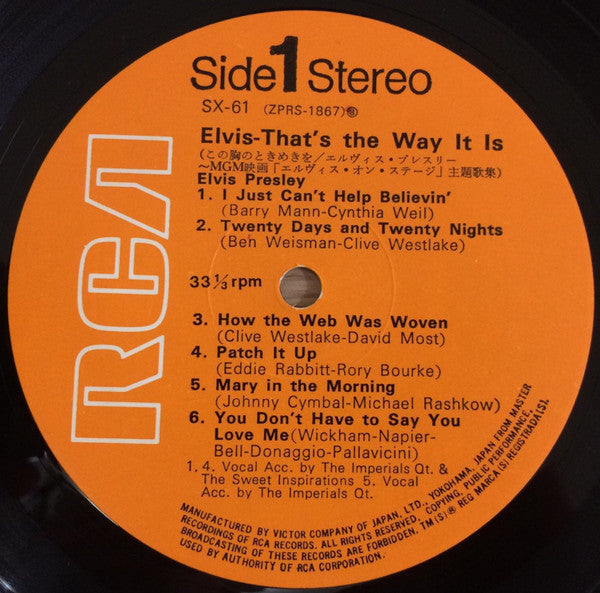 Elvis Presley - That's The Way It Is (LP, Album, RE, Gat)