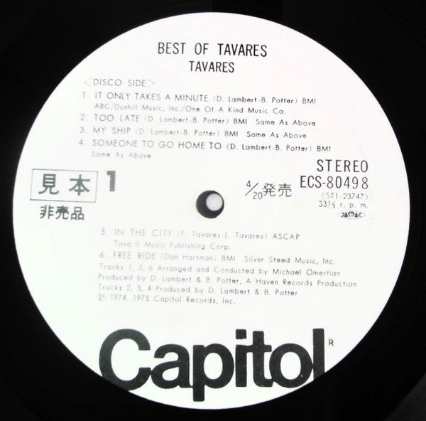 Tavares - Best Of Tavares (LP, Comp, Promo)