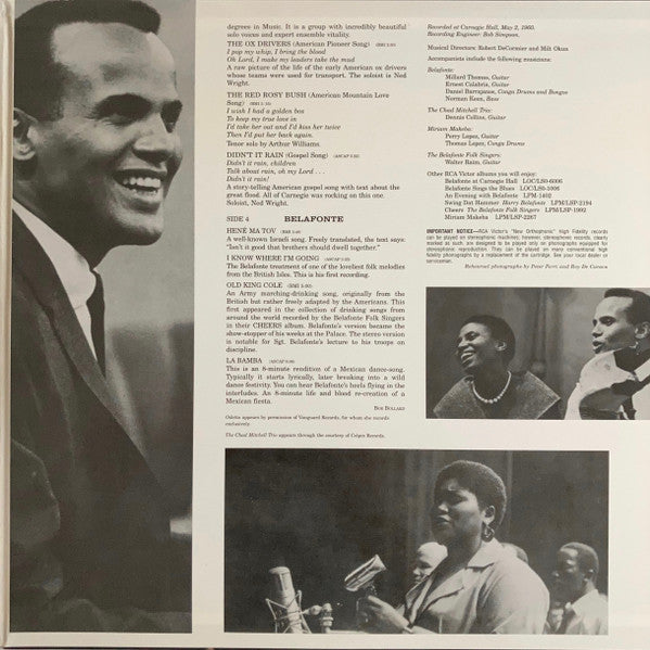 Harry Belafonte - Belafonte Returns To Carnegie Hall(LP, Album, Ste...