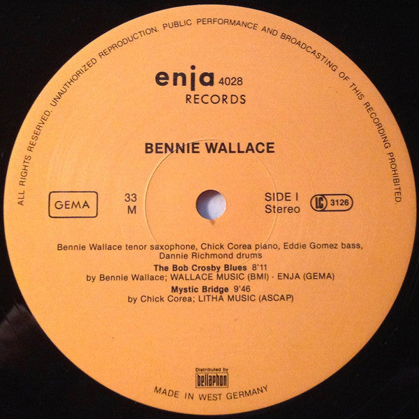 Bennie Wallace Trio - The Bennie Wallace Trio & Chick Corea(LP, Album)