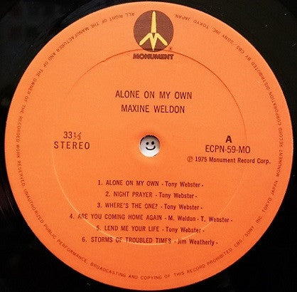 Maxine Weldon - Alone On My Own (LP, Album)