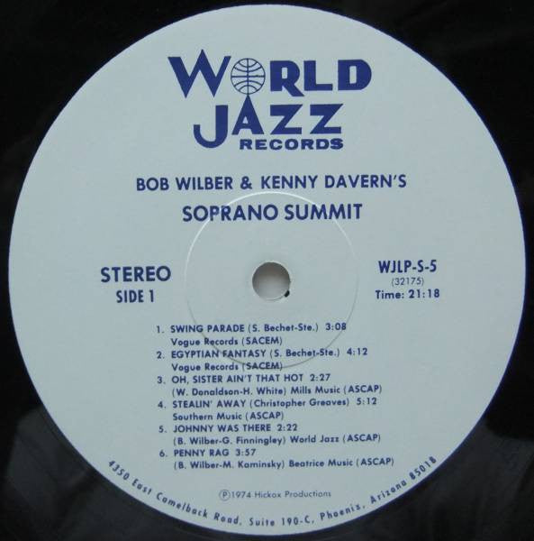 Bob Wilber & Kenny Davern - Soprano Summit (LP, Album, RE)