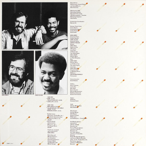 Bob James And Earl Klugh - One On One (LP, Album, Gat)