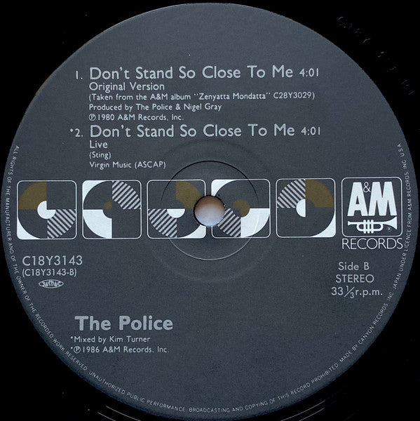 The Police - Don't Stand So Close To Me '86 (12"")