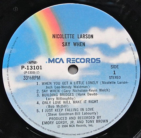 Nicolette Larson - ...Say When (LP, Album)