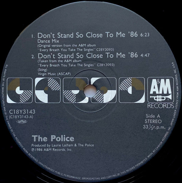 The Police - Don't Stand So Close To Me '86 (12"")