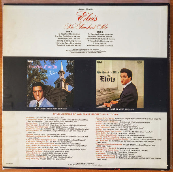 Elvis* - He Touched Me (LP, Album, Ind)