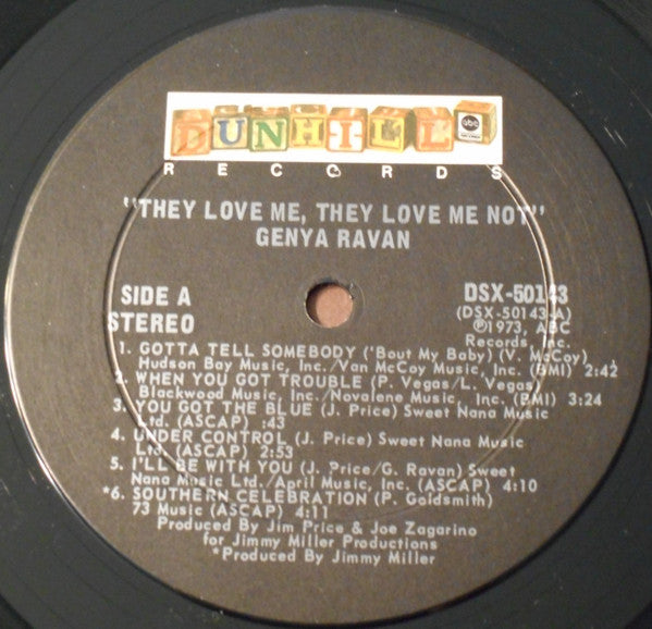 Genya Ravan - They Love Me, They Love Me Not (LP, Album, Gat)