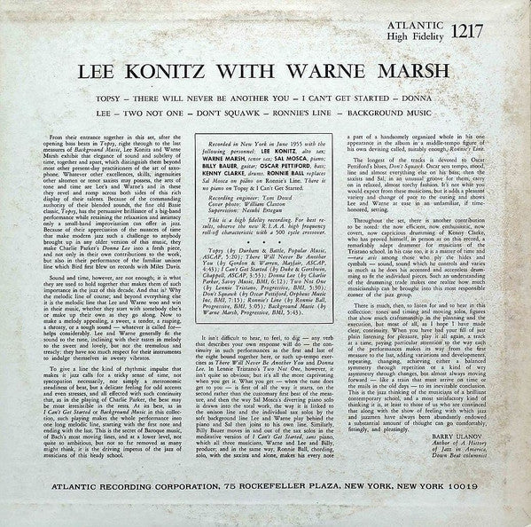 Lee Konitz - Lee Konitz With Warne Marsh(LP, Album, Ltd, RE)