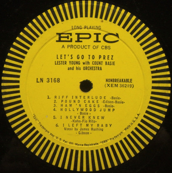 Lester Young With Count Basie Orchestra - Let's Go To Prez (LP, Comp)