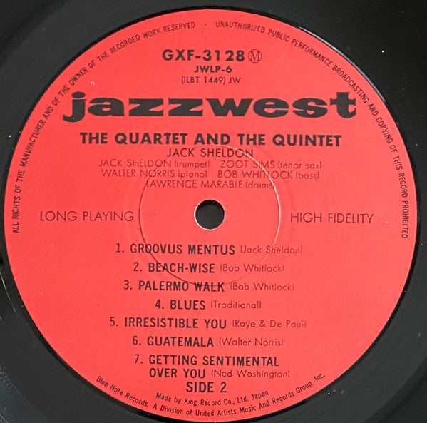 Jack Sheldon - The Quartet & The Quintet (LP, Comp, Ltd, RE)