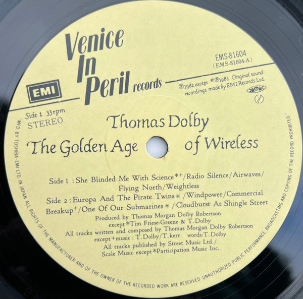 Thomas Dolby - The Golden Age Of Wireless (LP, Album, RE)