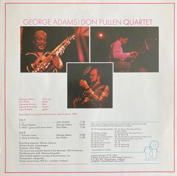 George Adams | Don Pullen Quartet* - Live At Montmartre (LP, Album)