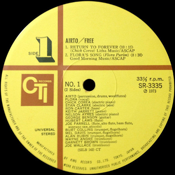 Airto* - Free (LP, Album, Gat)