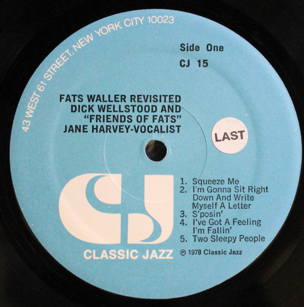 Dick Wellstood And The Friends Of Fats - You Fats... Me Jane (Fats ...