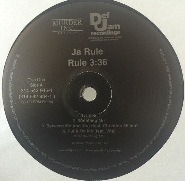 Ja Rule - Rule 3:36 (2xLP, Album, Gat)