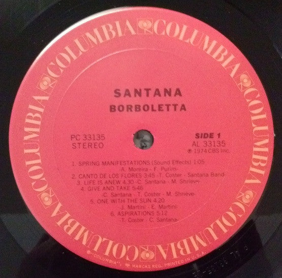 Santana - Borboletta (LP, Album, Pit)