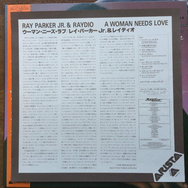 Ray Parker Jr. And Raydio* - A Woman Needs Love (LP, Album)