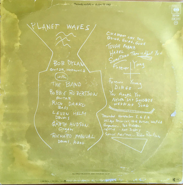 Bob Dylan - Planet Waves (LP, Album, RE, RP)