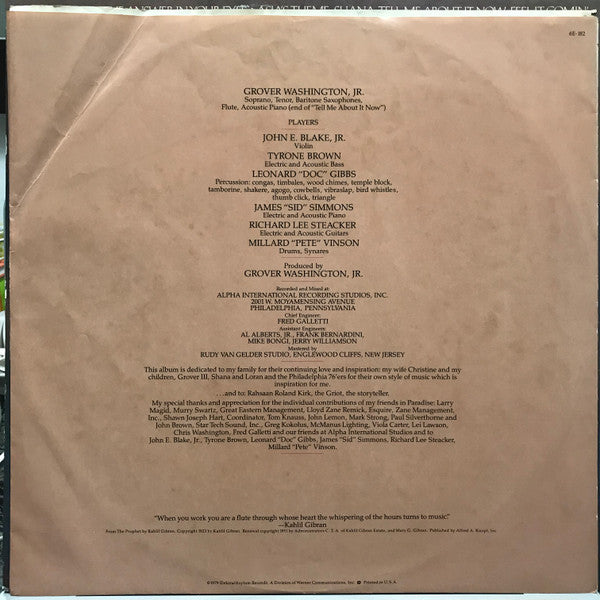 Grover Washington Jr.* - Paradise (LP, Album, PRC)