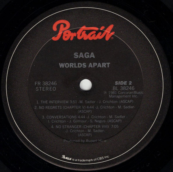 Saga (3) - Worlds Apart (LP, Album, RE, Ter)