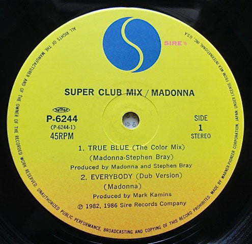 Madonna - True Blue (Super Club Mix) = スーパー･クラブ･ミックス(12", MiniAlbum...