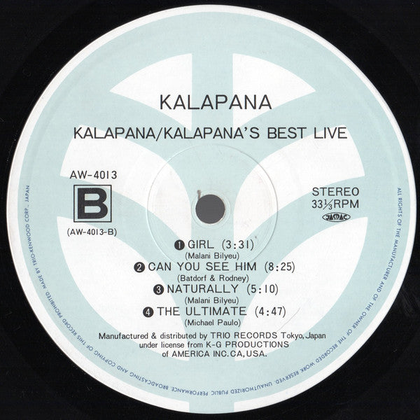 Kalapana - Kalapana's Best Live (LP, Comp)