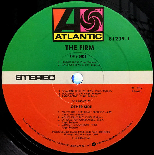 The Firm (7) - The Firm (LP, Album, All)