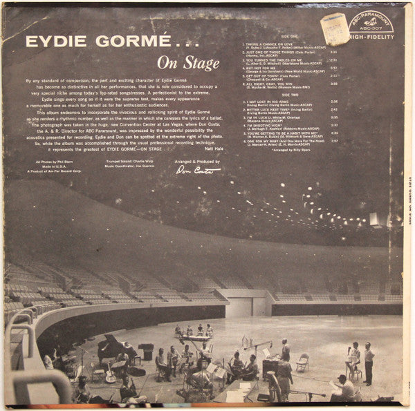 Eydie Gormé - On Stage (LP, Album, Mono)
