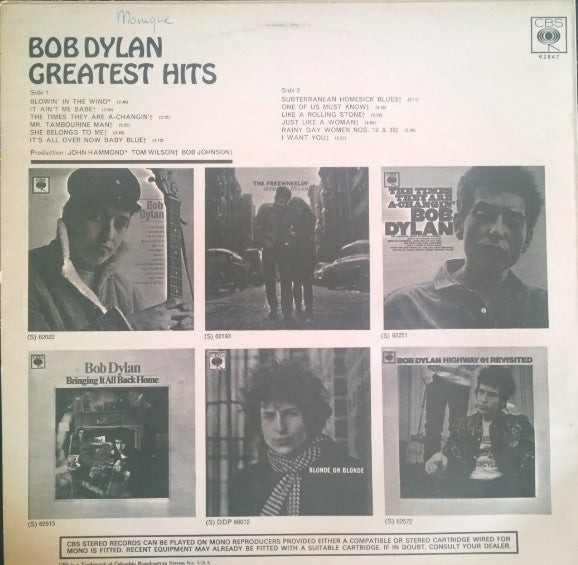 Bob Dylan - Greatest Hits (LP, Comp, RE)