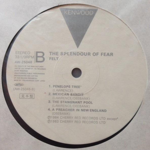 Felt - The Splendour Of Fear (LP, Album, Promo)