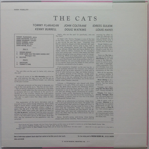 Tommy Flanagan - The Cats(LP, Album, Mono, RE)