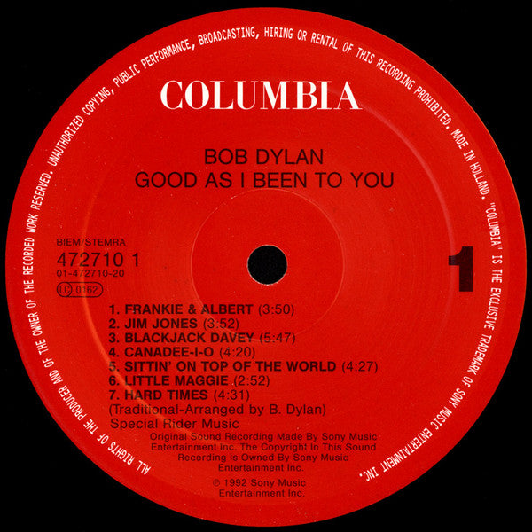 Bob Dylan - Good As I Been To You (LP, Album)