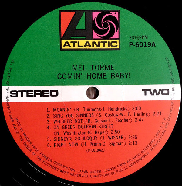 Mel Torme* - Comin' Home Baby! (LP, Album, RE)