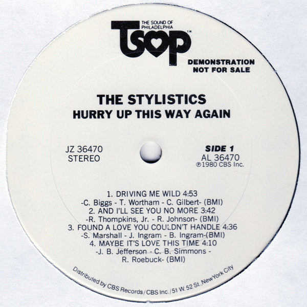 The Stylistics - Hurry Up This Way Again (LP, Album, Promo)