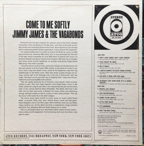 Jimmy James & The Vagabonds - Come To Me Softly (LP)