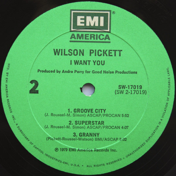 Wilson Pickett - I Want You (LP, Album, All)