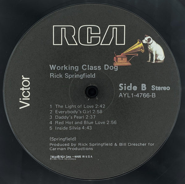 Rick Springfield - Working Class Dog (LP, Album, RE, Ind)