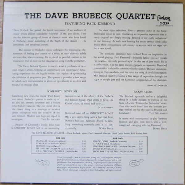 The Dave Brubeck Quartet - Brubeck Desmond(LP, Comp, RE)