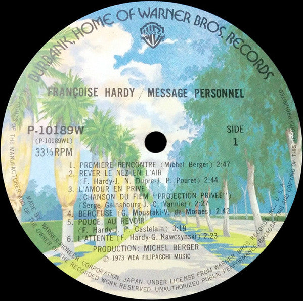 Françoise Hardy - Message Personnel (LP, Album, RE)
