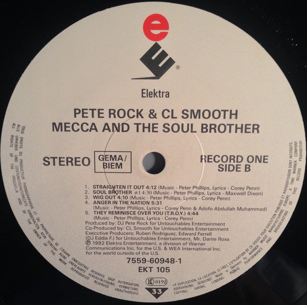 Pete Rock & CL Smooth* - Mecca And The Soul Brother (2xLP, Album)