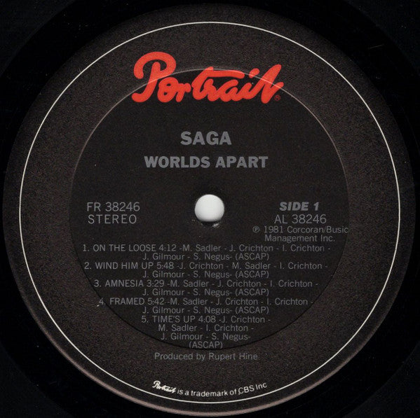 Saga (3) - Worlds Apart (LP, Album, RE, Ter)