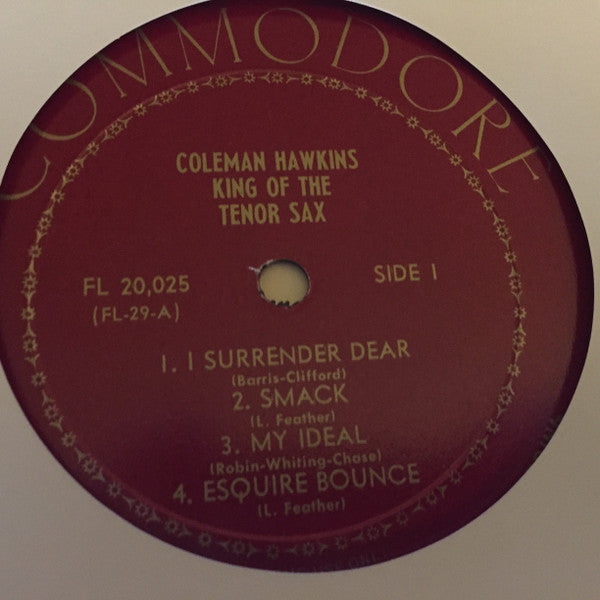 Coleman Hawkins - King Of The Tenor Sax (10"", Album, Comp, Mono)