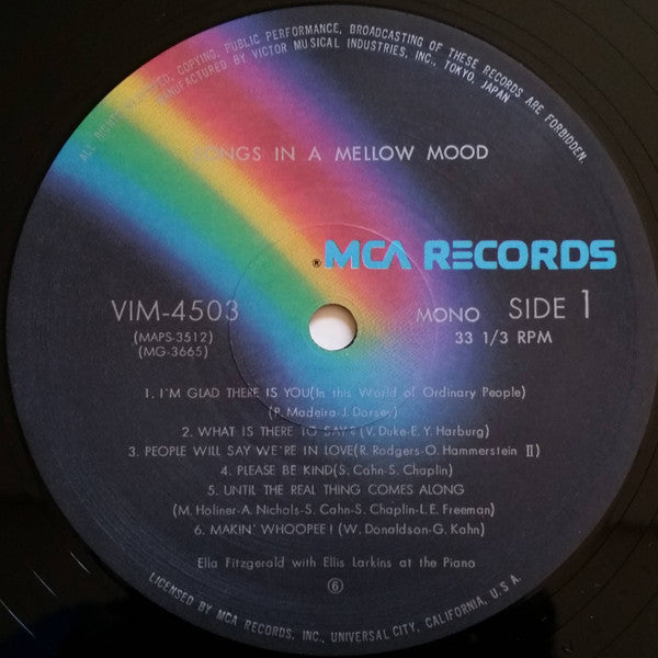 Ella Fitzgerald - Ella - Songs In A Mellow Mood(LP, Album, Mono, RE)