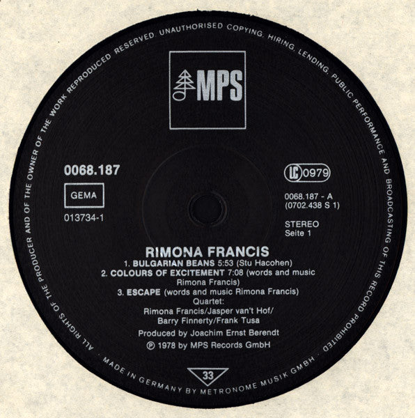 Rimona Francis - Rimona Francis (LP, RE, 180)