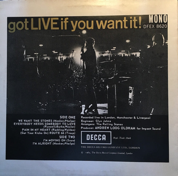 The Rolling Stones - Got Live If You Want It! (12"", EP, Mono, RE)