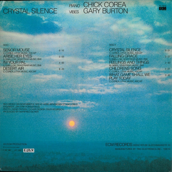 Gary Burton, Chick Corea* - Crystal Silence (LP, Album)